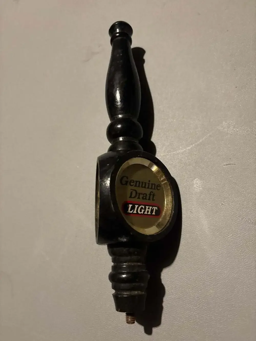 Miller Genuine Draft Light 3-Sided Wood Beer Tap Handle